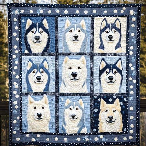 Arctic Blue Harmony Quilted Blanket NCU0NT2387