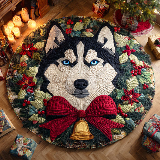 Arctic Husky Quilted Round Mat NCU0TD849