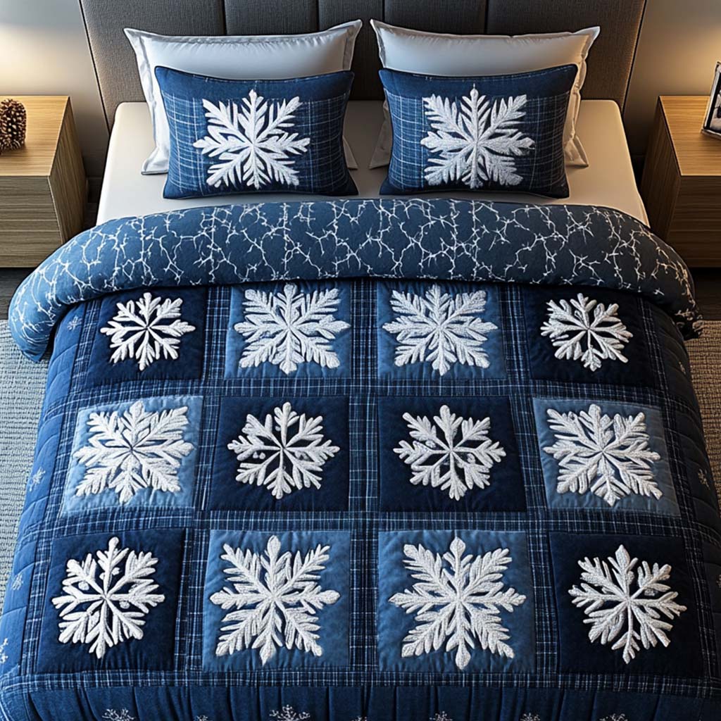Arctic Patchwork 3-Piece Quilted Bedding Set NCU0NT2115