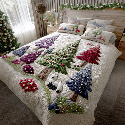 Arctic Pine Dreams 3-Piece Quilted Bedding Set NCU0PT10676