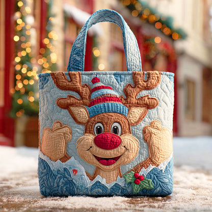 Arctic Reindeer Light Quilted Tote Bag NCU0TD804