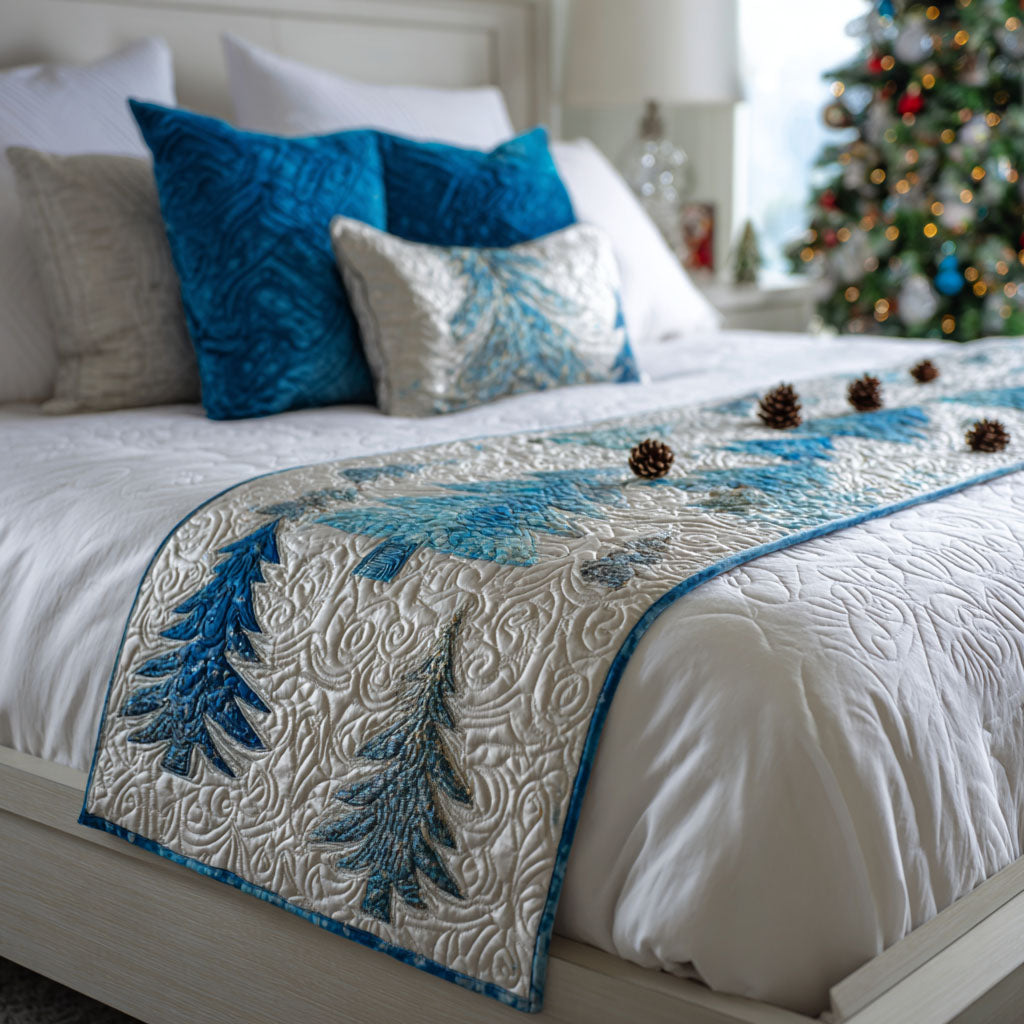 Christmas Tree Quilted Bed Runner NCU0VT346