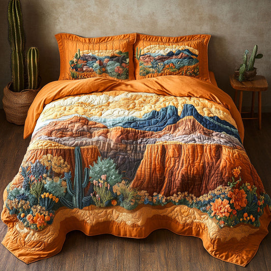 Arizona Canyon View 3-Piece Quilted Bedding Set NCU0NT6184