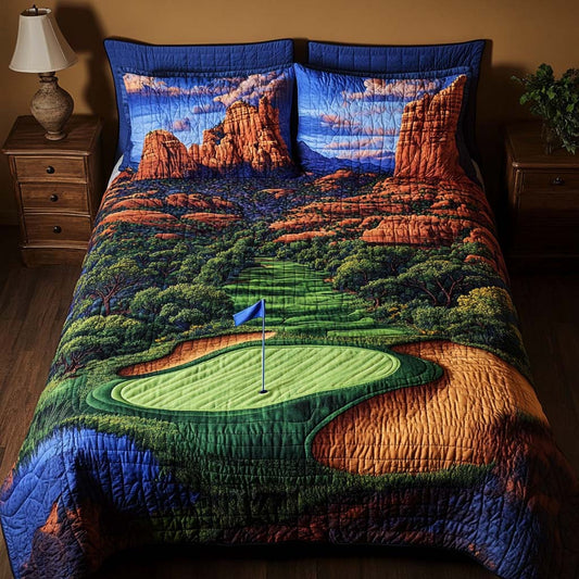 Arizona Golf Classic 3-Piece Quilted Bedding Set NCU0NT7539