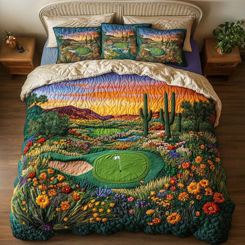 Arizona Golf Days 3-Piece Quilted Bedding Set NCU0NT7540