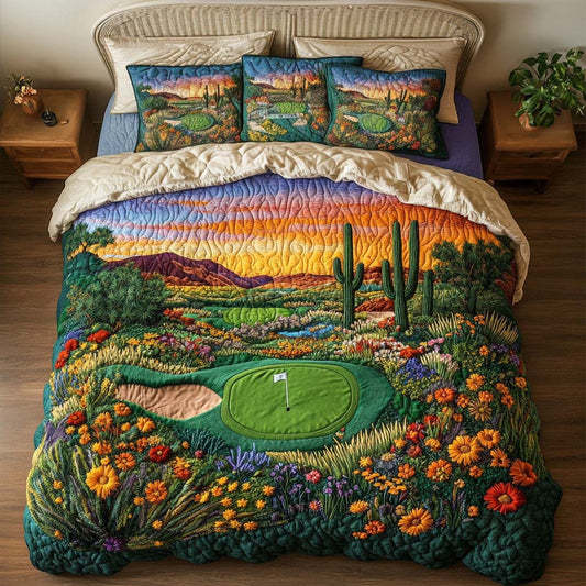 Arizona Golf Days 3-Piece Quilted Bedding Set NCU0NT7540