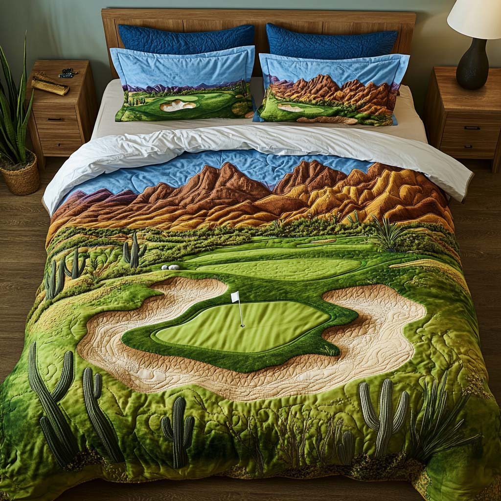 Arizona Golf Escape 3-Piece Quilted Bedding Set NCU0NT7545