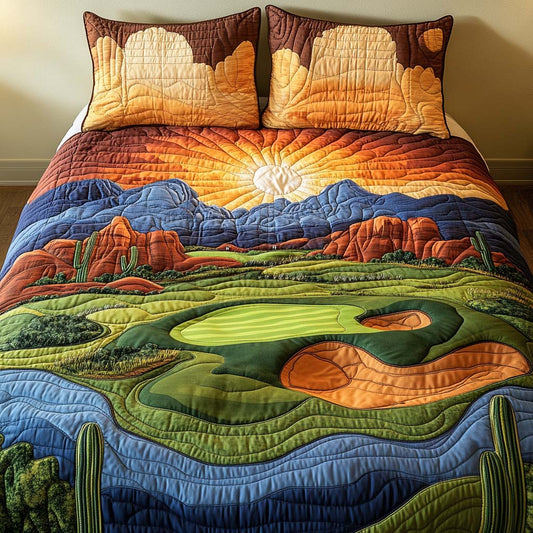 Arizona Golf Retreat 3-Piece Quilted Bedding Set NCU0NT7556