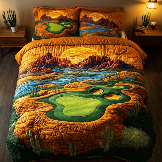 Arizona Golf Sunrise 3-Piece Quilted Bedding Set NCU0NT7559