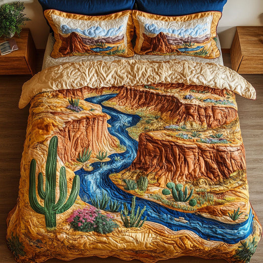 Arizona Gorge Trail 3-Piece Quilted Bedding Set NCU0NT6186