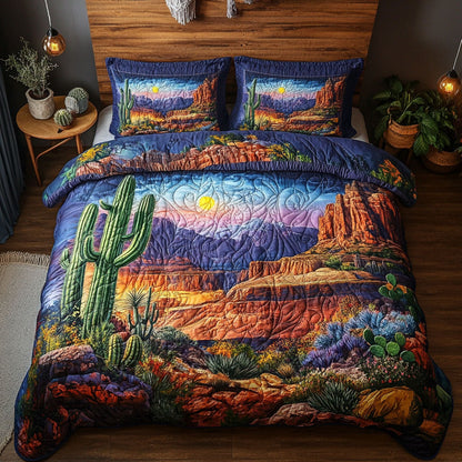 Arizona Sunset 3-Piece Quilted Bedding Set NCU0NT6692