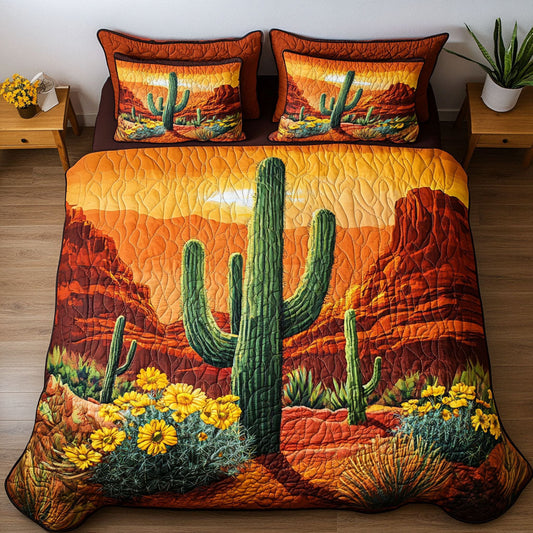 Arizona Sunset Bloom 3-Piece Quilted Bedding Set NCU0NT6191
