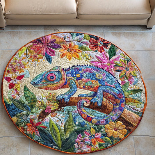 Artistic Chameleon Quilted Round Mat NCU0PT7601