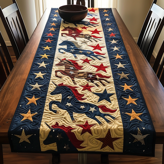 Artistic Running Horse Quilted Table Runner NCU0PD297