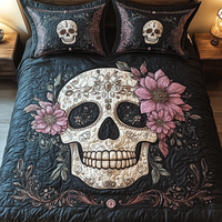 Artistic Skull 3-Piece Quilted Bedding Set NCU0TL1991