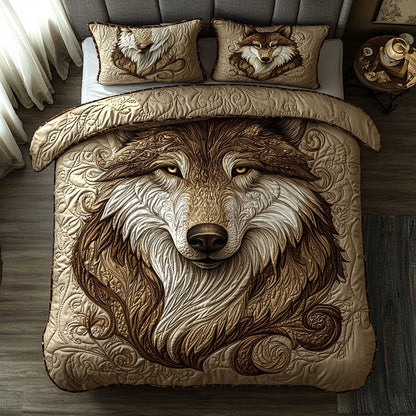 Ashborn Wolf 3-Piece Quilted Bedding Set NCU0DV6437