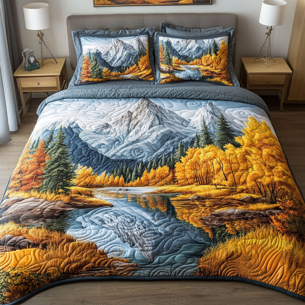 Aspen Glow 3-Piece Quilted Bedding Set NCU0NT5636