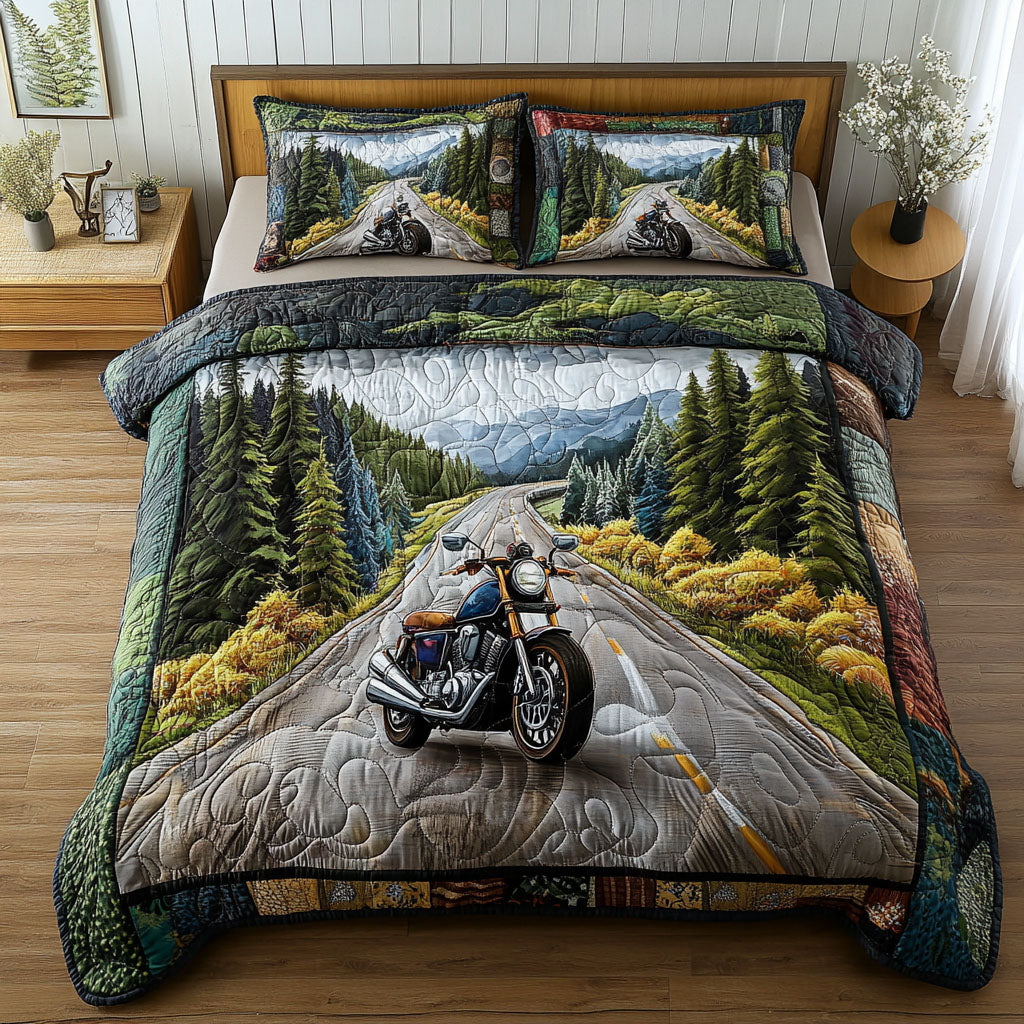Asphalt Adventures 3-Piece Quilted Bedding Set NCU0PT5700