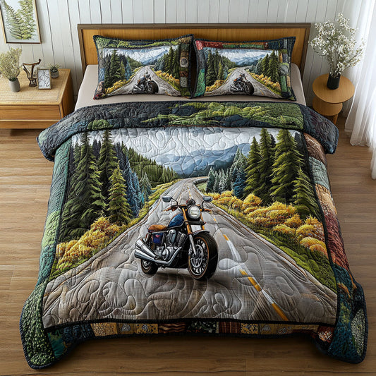 Asphalt Adventures 3-Piece Quilted Bedding Set NCU0PT5700