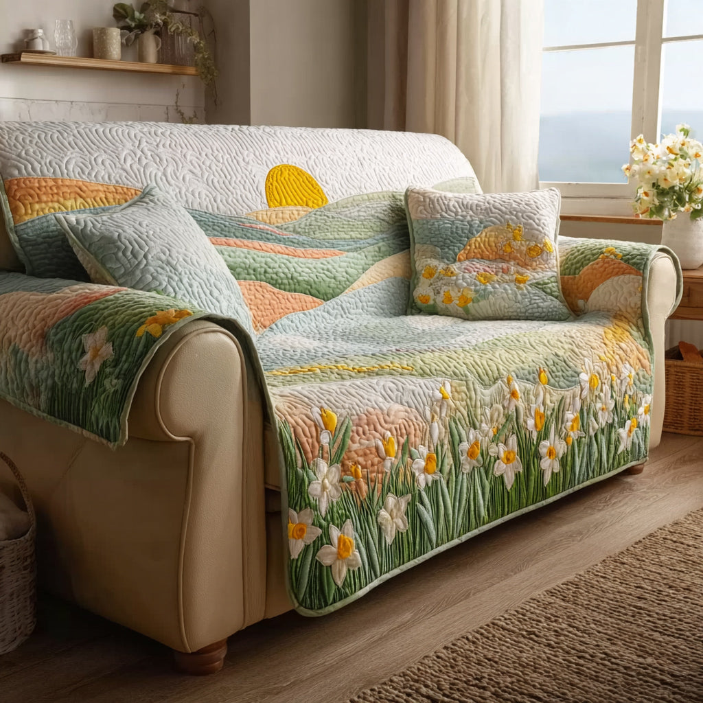 Aura Meadow Quilted Sofa Cover NCU0HH1717