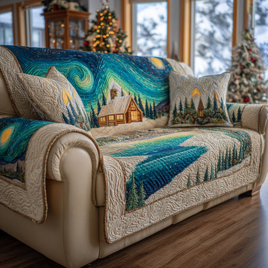 Aurora Mystic Glow Quilted Sofa Cover NCU0HH1584