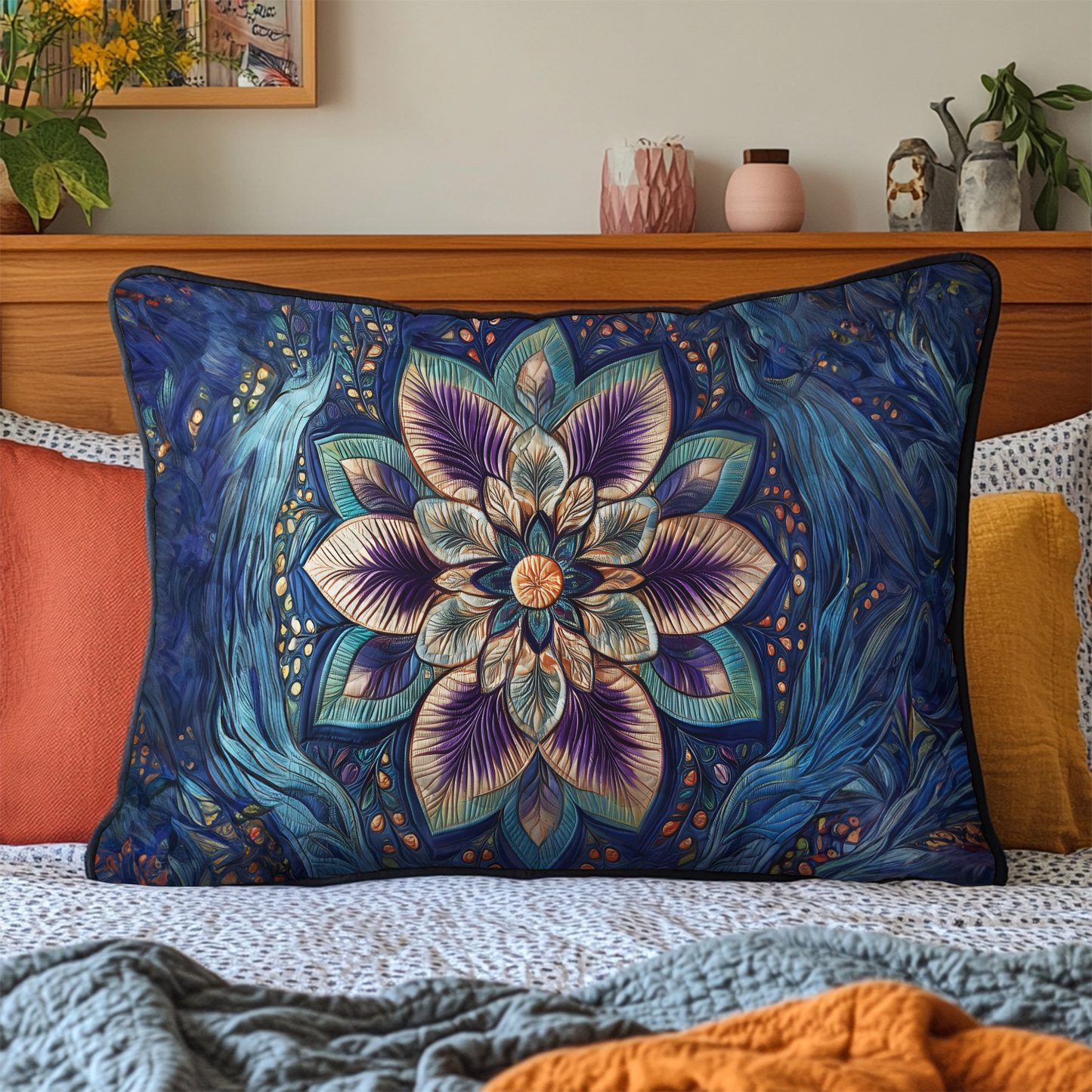 Aurora Petal Elegance Quilted Bedding Pillow Case NCU0DK3526