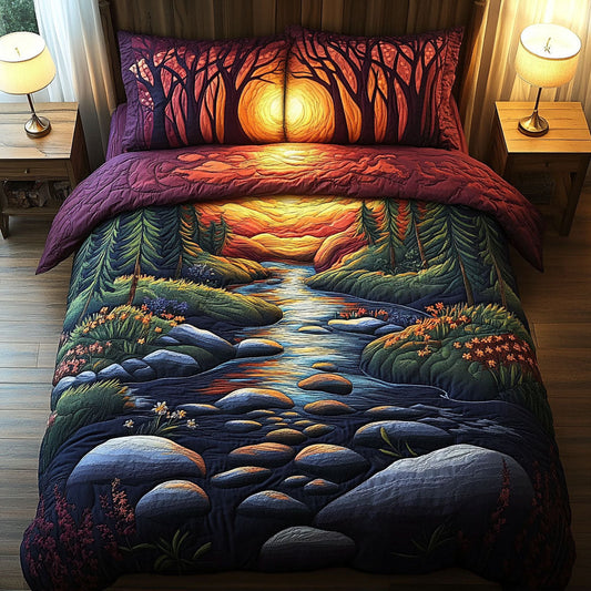 Aurora Woodland Dreams 3-Piece Quilted Bedding Set NCU0PT3897