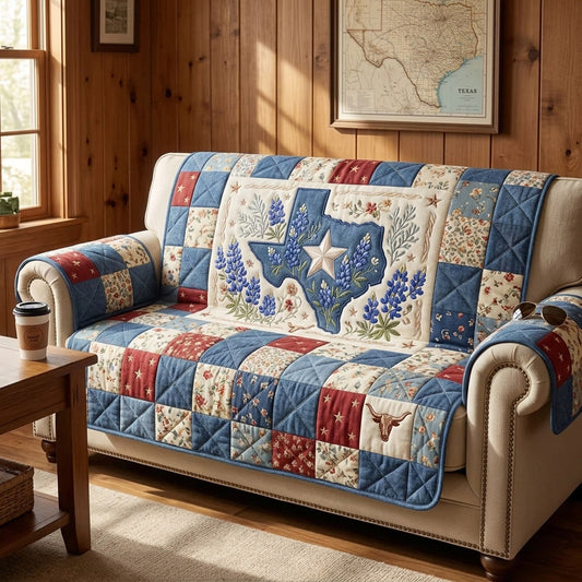 Austin Bluebonnet Quilted Sofa Cover NCU0HH2005