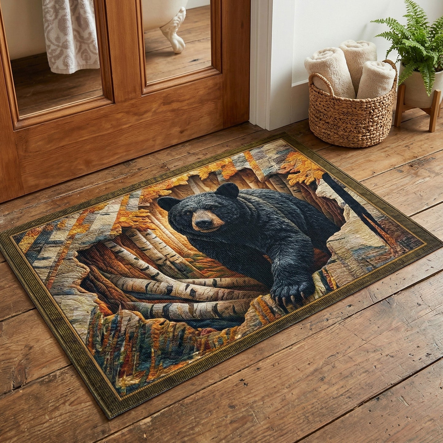 Autumn Forest Bear Doormat NCU0NT12437