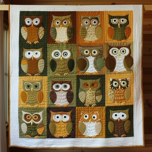 Autumn Owls Quilted Blanket NCU0NT058