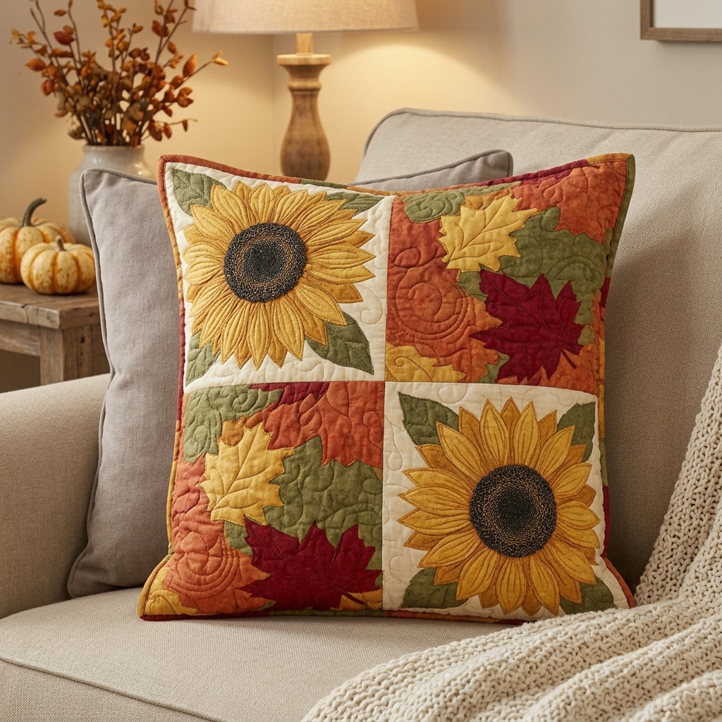 Autumn Sun Bloom Quilted Pillow Case NCU0TV1562
