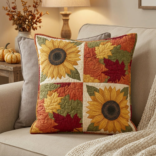Autumn Sun Bloom Quilted Pillow Case NCU0TV1562