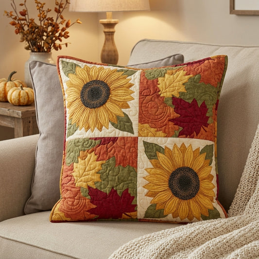 Autumn Sun Bloom Quilted Pillow Case NCU0TV1562