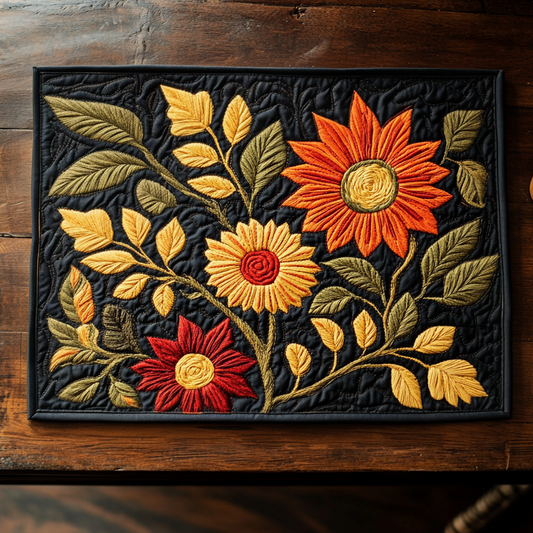 Autumn Sunflower Quilted Placemat NCU0DV507