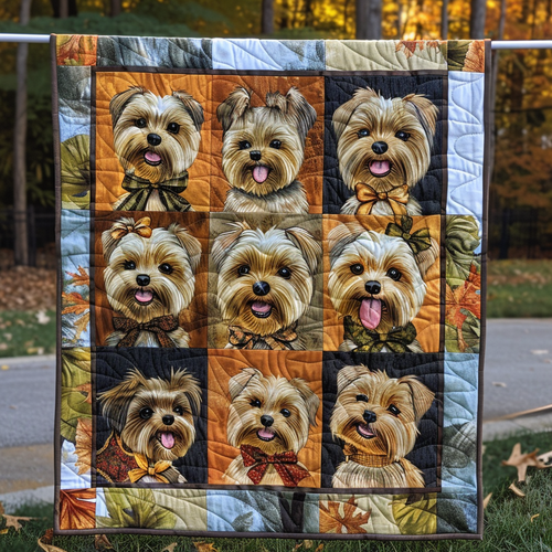 Autumn Yorkie Quilted Blanket NCU0TH204