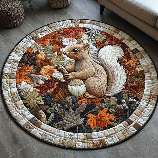 Autumn Acorn Festival Quilted Round Mat NCU0PT7862