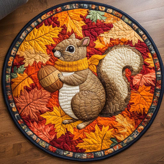 Autumn Acorn Quilted Round Mat NCU0NT9530