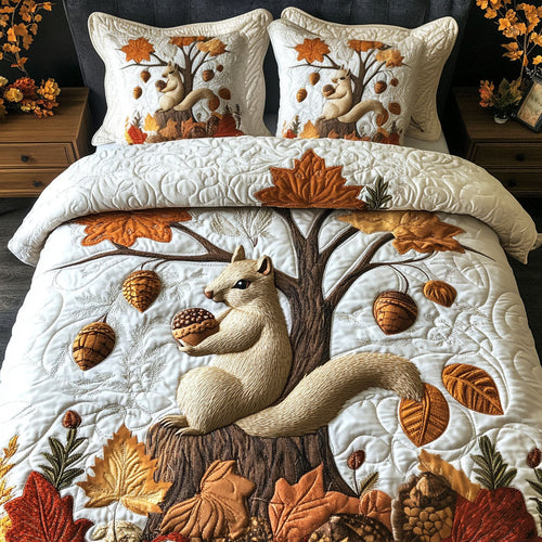 Autumn Acorns 3-Piece Quilted Bedding Set NCU0PT7843