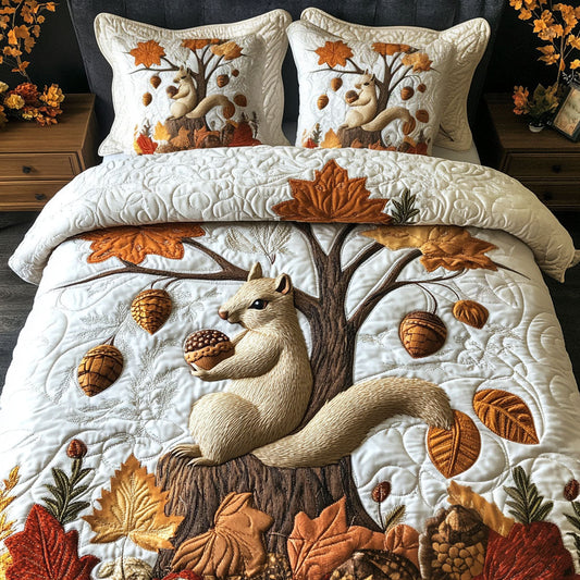 Autumn Acorns 3-Piece Quilted Bedding Set NCU0PT7843