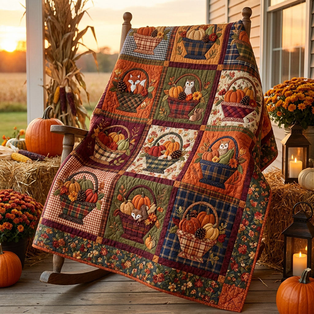 Autumn Basket Jubilee Quilted Blanket NCU0PT11768