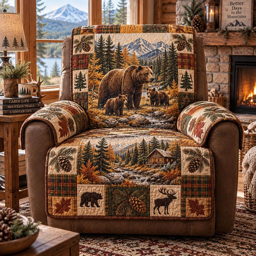 Autumn Bear Wilderness Quilted Sofa Cover NCU0DV10203