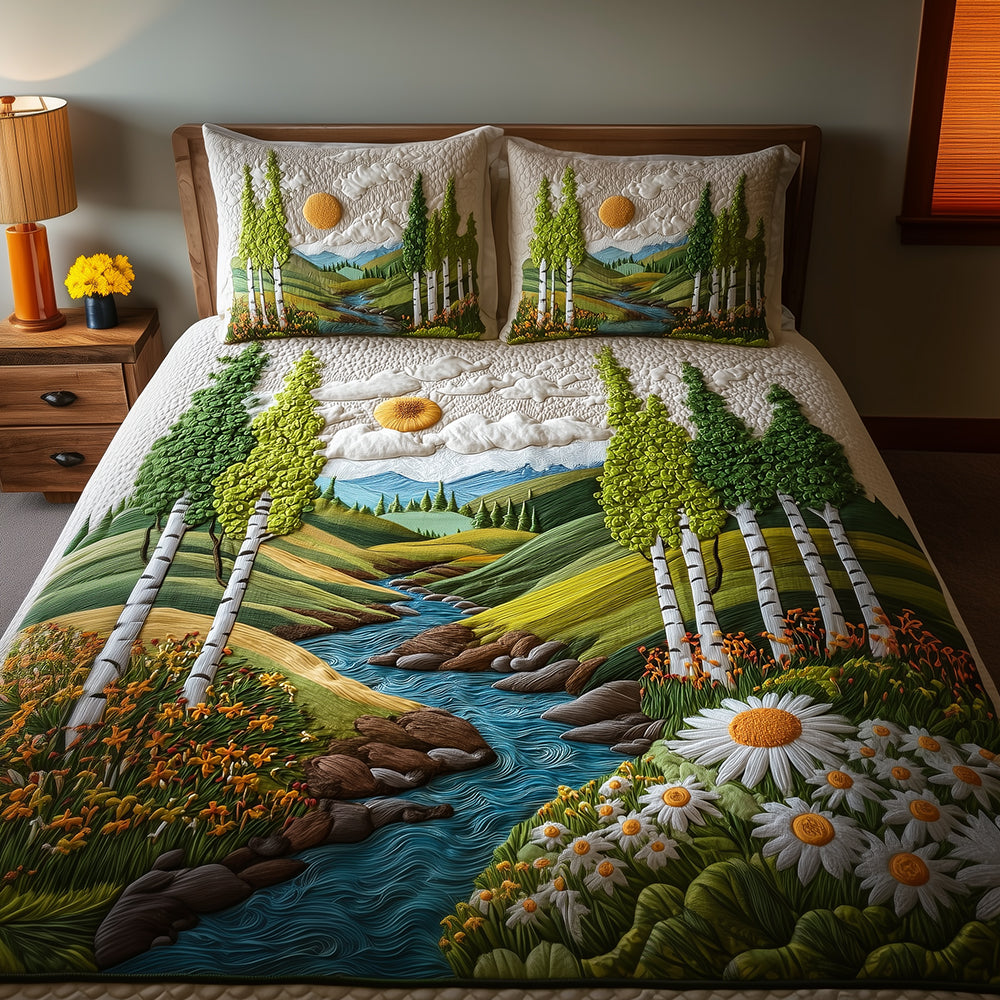 Autumn Birch 3-Piece Quilted Bedding Set NCU0TH3038