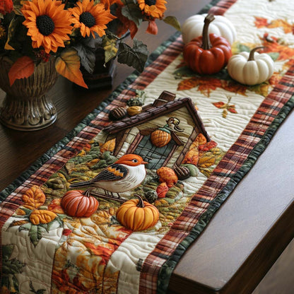 Autumn Bird Song Quilted Table Runner NCU0NT8774