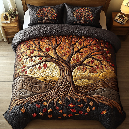 Autumn Bloom 3-Piece Quilted Bedding Set NCU0DK9676