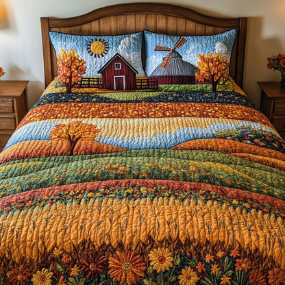 Autumn Bloom 3-Piece Quilted Bedding Set NCU0PT7772