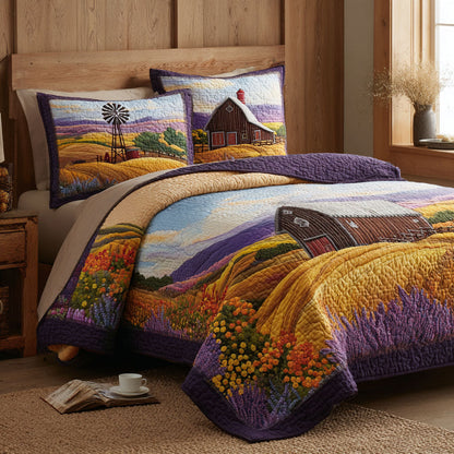 Autumn Blooms and Beyond 3-Piece Quilted Bedding Set NCU0PT7773