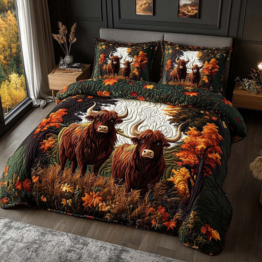 Autumn Breeze 3-Piece Quilted Bedding Set NCU0NT9257
