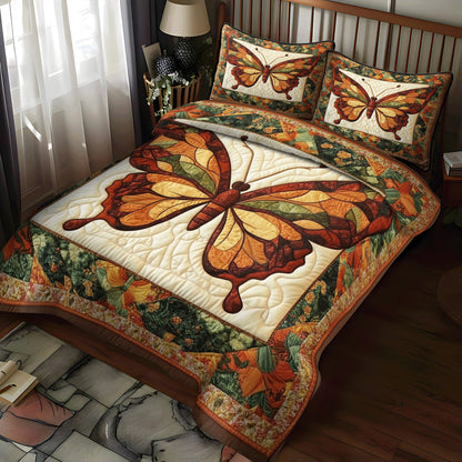 Autumn Butterfly 3-Piece Quilted Bedding Set NCU0NT6546