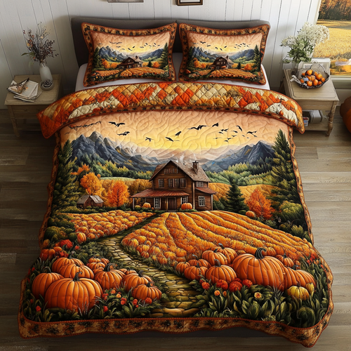 Autumn Cabin 3-Piece Quilted Bedding Set NCU0DK9145