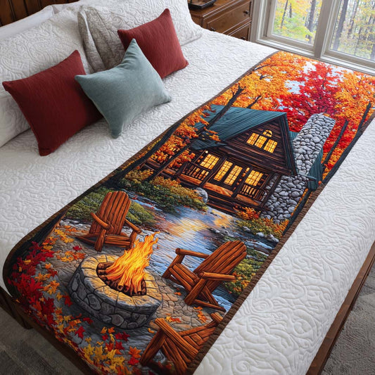 Autumn Cabin Glow Quilted Bed Runner NCU0NT8687